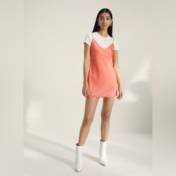 Wilfred Aritzia Mini Slip Dress peach color - Picture 2 of 11